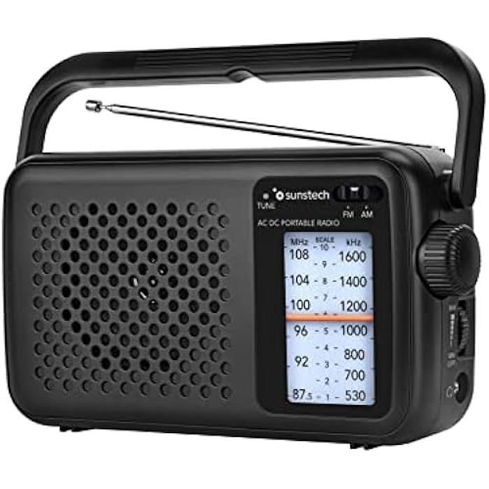 Radio portable - SUNSTECH - RPS760 - AM/FM - Antenne télescopique - Noir