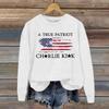 Ladies Fashion Casual Long Sleeve Printed Round Neck  Pullover Top