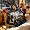 Custom Name Personalized Lionel Messi Print Blanket, Home Decor, Bedroom, Sofa, Camping, Couch, Gifts for Birthday Christmas