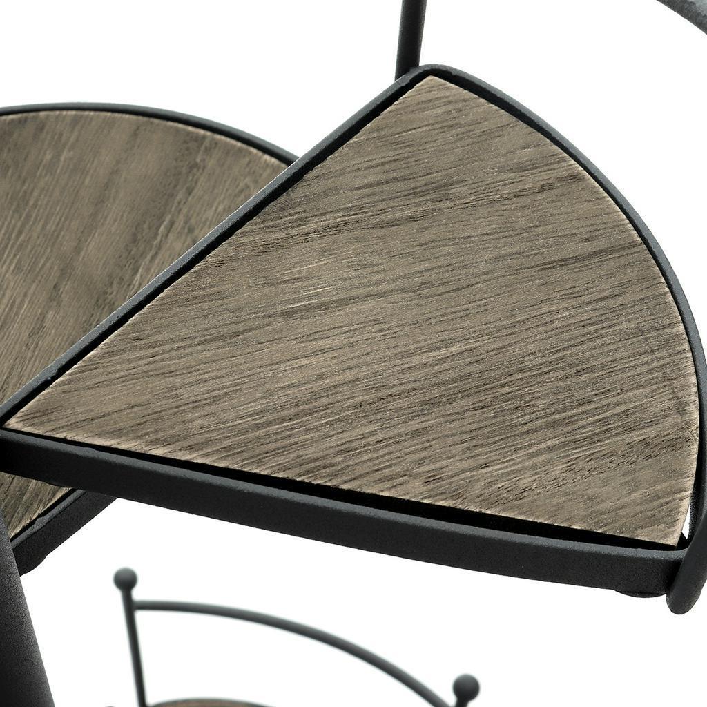 Modernes, dekoratives Eisen-Pflanzenregal, Ständer für Pflanzen, Sukkulentenregal, Treppenform, Desktop-Garten, 8-lagiger Blumenständer + Holzplatte