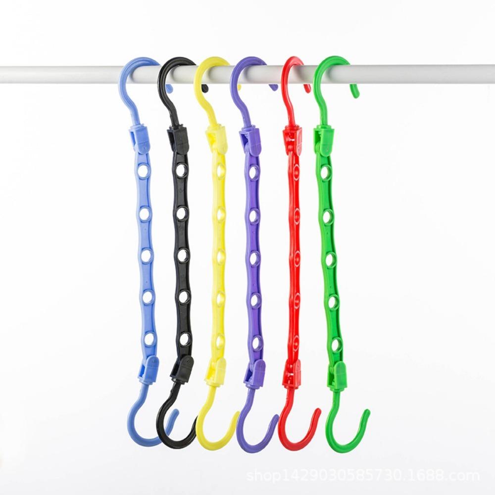 5PCS Creative Multi-functional Device Closet Clothes Hanger Space Saver Hanging Randoom Color