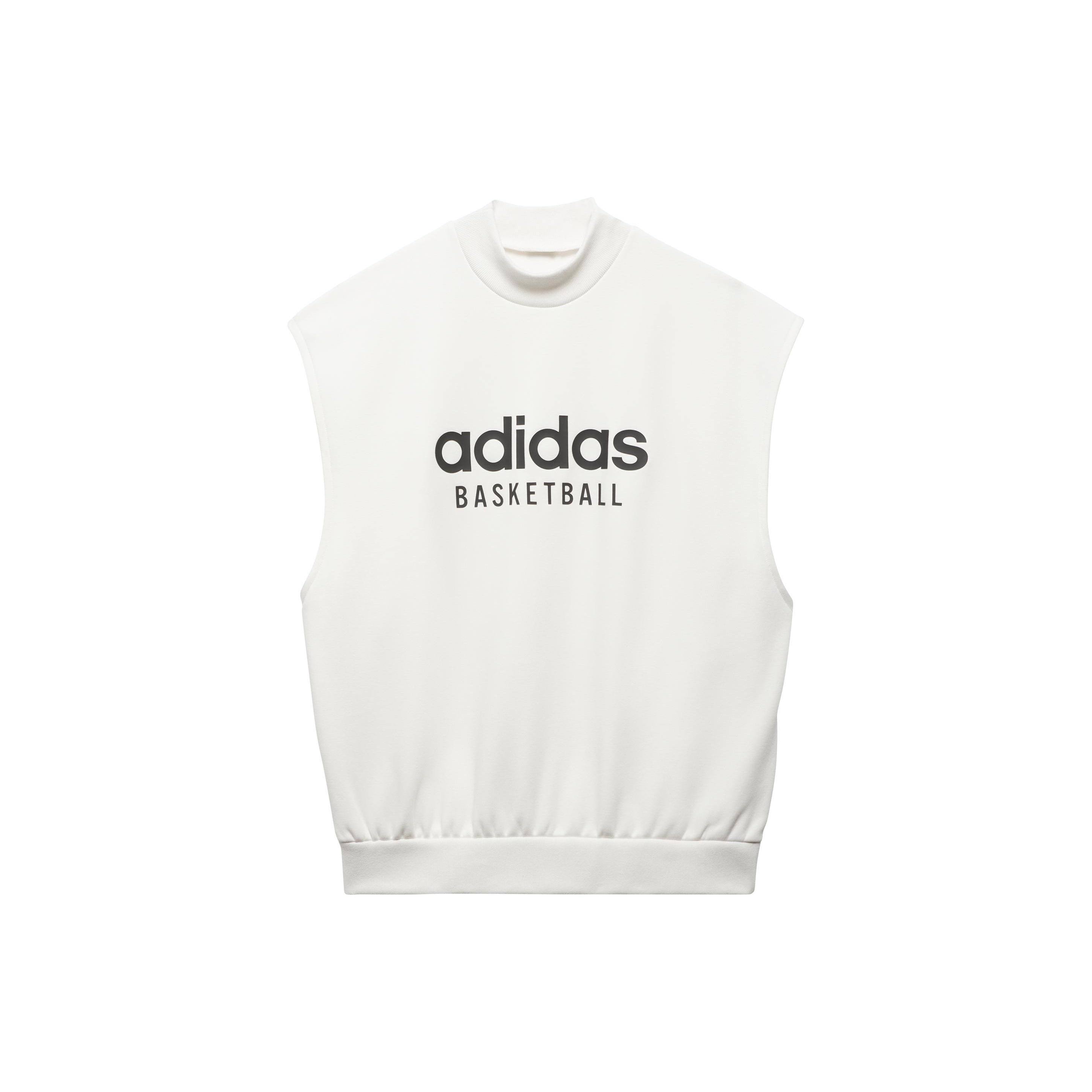 adidas Basketball Sleeveless Sweatshirt White Men s IA3417 XXXL