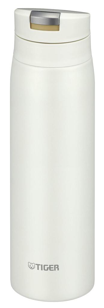 Tiger Thermos (TIGER) 500ml Sahara Mug Stainless Steel Water Bottle, One-Touch Operated, Lightweight, Shell White, MCX-A502WR