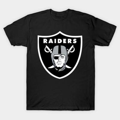 Asiatische Größe Herren Schwarzes T-Shirt mit Aufdruck The Raiders Icon 502 - Stilldark #2 Kein-Schnitt-Wärmeübertragungsdruck Baumwoll-T-Shirt