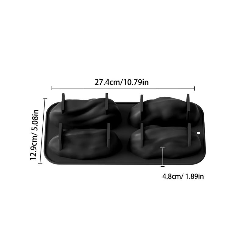 Stampo in Silicone Design Pistacchi a 4 Celle Stampo per Torta Mousse Cioccolato Fai da Te Strumenti per la Cottura di Dolci per Feste Bakeware da Cucina per Alimenti