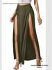 Elegant Women's Irregular Evening Gown - Solid Color Long Dress