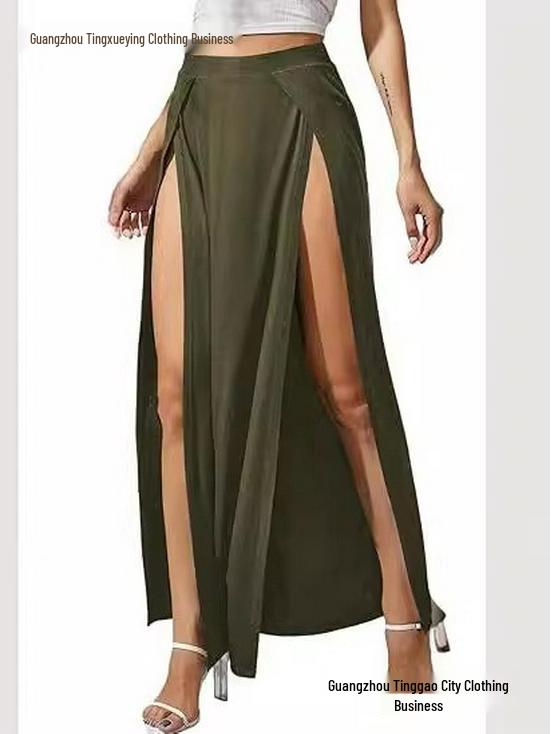Elegant Women's Irregular Evening Gown - Solid Color Long Dress