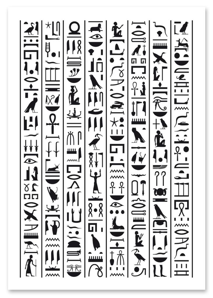 Poster scrittura geroglifici egizi