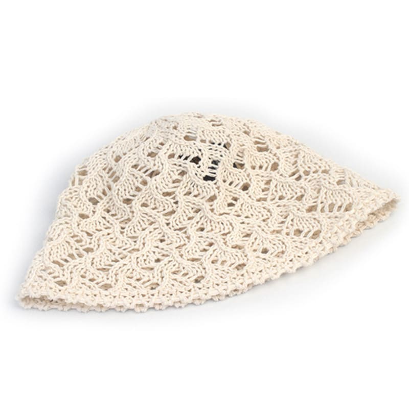 Universal chemistry Wave Knit Ivory Bucket Hat