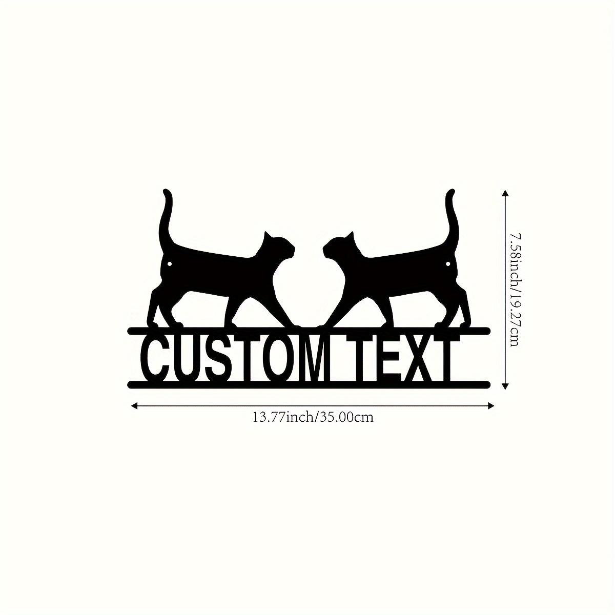 

Metal Cat Door Sign, Personalized Address Plaque, Home Wall Decor, Easy Mount, Unique Gift