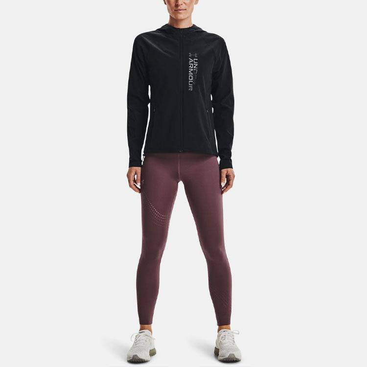 Under Armour UA Out The Storm Logo Print Běžecká bunda s kapucí Dámská bunda Černá 1361384-001