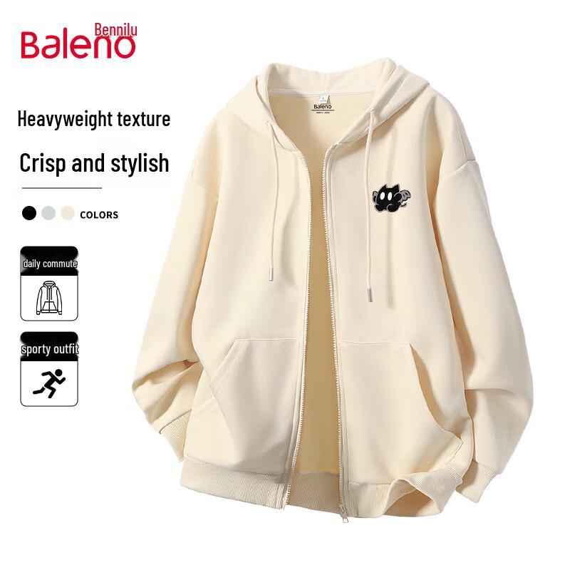 

Baleno Men s Heavyweight Knit Hooded Cardigan Sweatshirt with JPB Devil Cat Print M