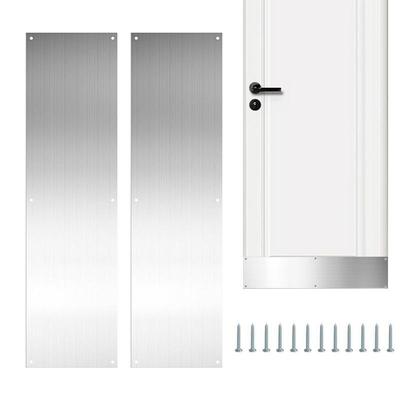 2 pièces/set Plaque de protection de porte en acier inoxydable Plaque de protection métallique pour porte-à-faux Pour portes intérieures et extérieures Plaque de protection pour porte