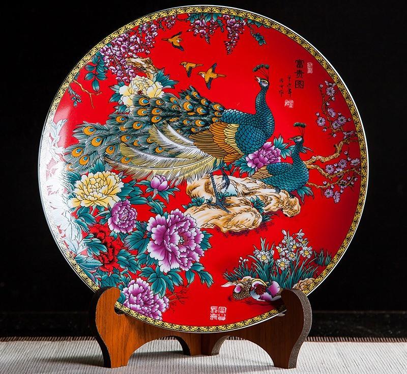 Creative Ceramic Plates Decorative Ornaments Home Decor Hanging Plates Handicrafts Living Room Wine Cabinets Decorative Plates