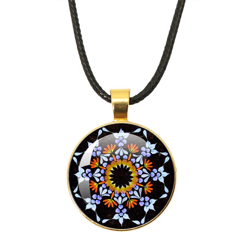 Beautiful Mandala Tree of Life Rope Chain Glass Pendant Necklaces for Women Yoga Mandala Necklaces Gift Charm Women Jewelry