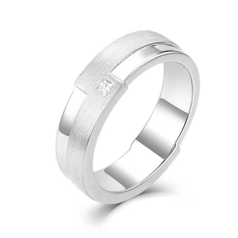 S925 sterling silver zircon men's ring pair ring couple ring niche high-end diamond ring wedding engagement ring