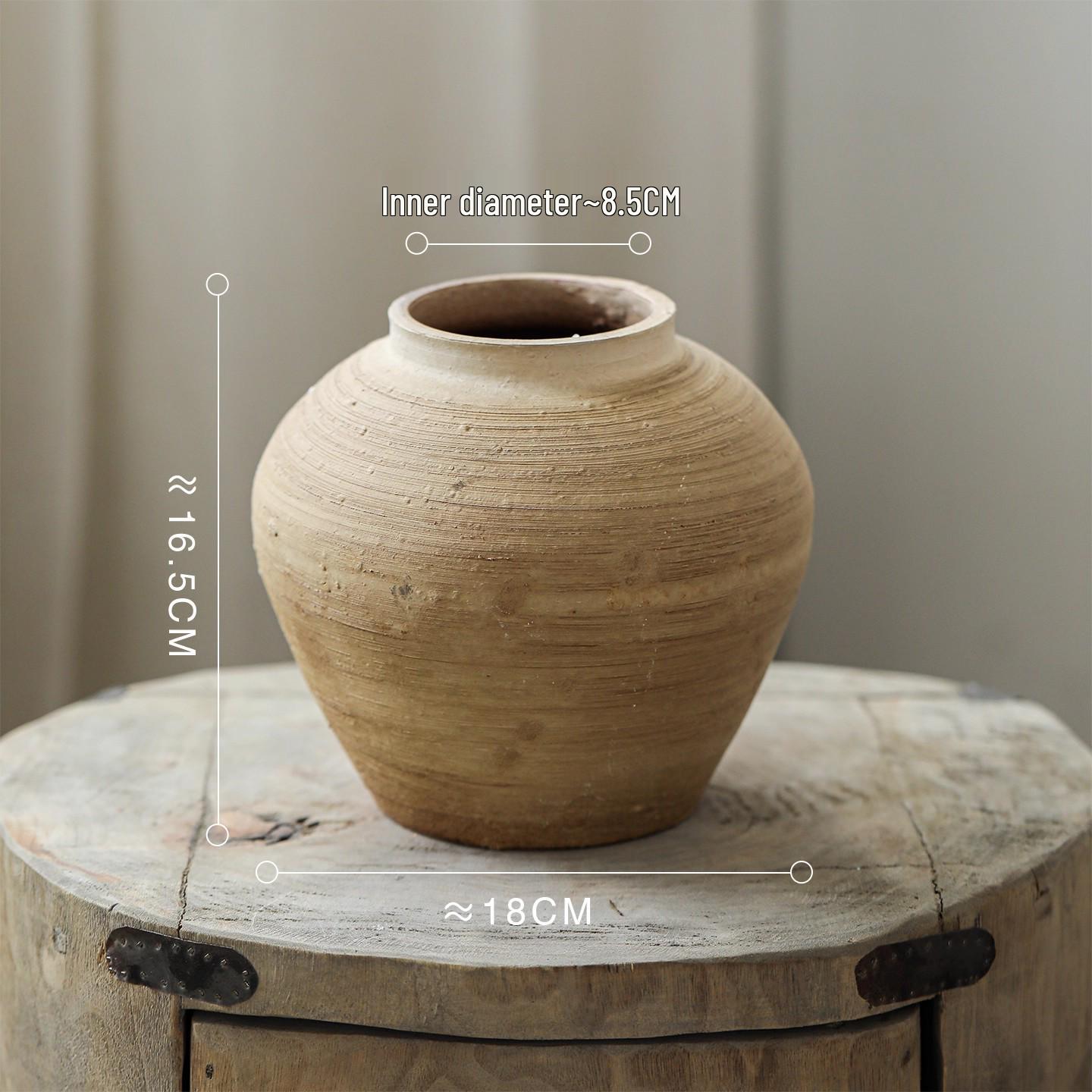 

Антикварная терракотовая ваза для икебаны с эффектом старения для декора гостиной