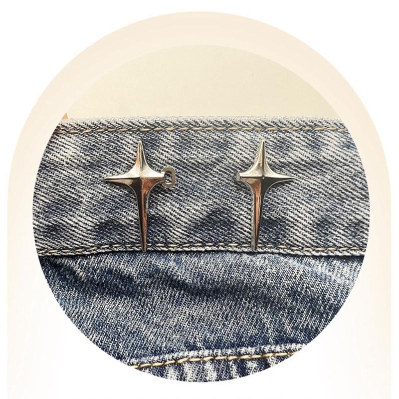 Detachable Fashion Shaped Jean Button Clasps Waist Extender Pin Jean Button, No Sewing Required, Fit Instant Jean Button