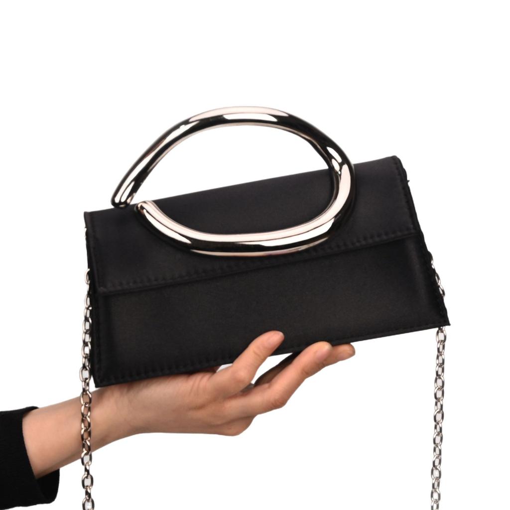 New French Handbag, Small Square Bag, Niche Fashion, Personalized Shoulder Bag, Retro Satin Crossbody Women's Bag