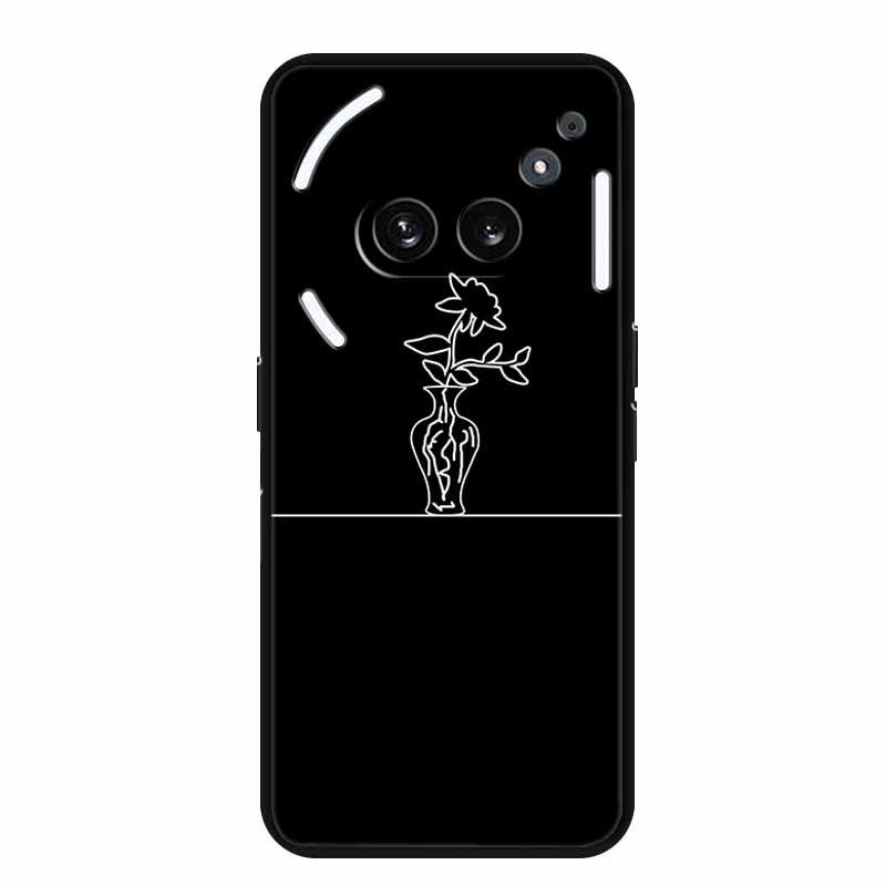 Nothing Phone 2A Luminous Hole TPU Soft Black Case with Simple Line Design