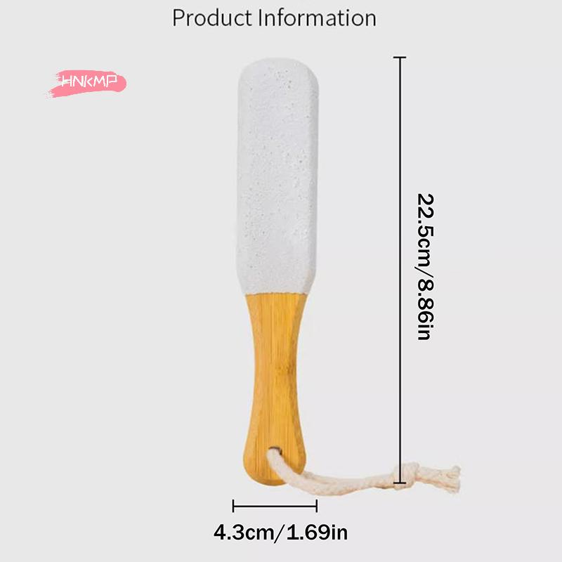 Bamboo Handle 360° Foot File Natural Pumice Stone Exfoliator Professional Pedicure Tool for Callus Removal Dead Skin Scrubbing