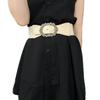 Hong Kong Style Retro Leather Elastic Belt: Versatile, Exquisite, and Elegant Waist Ornament for Dresses