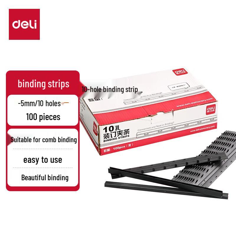 Deli 3825 5mm 10-Hole Binding Strips