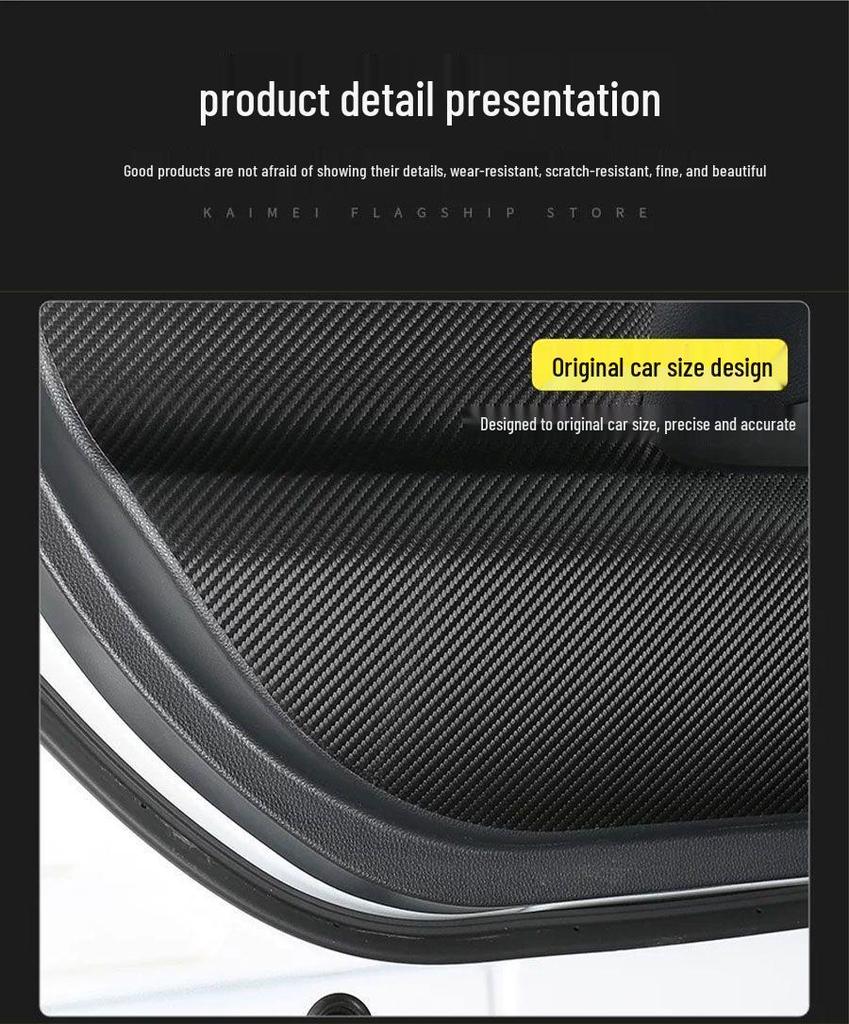 Buick E5 Door Kick Mats: Carbon Fiber Passenger Seat Protection Stickers.
