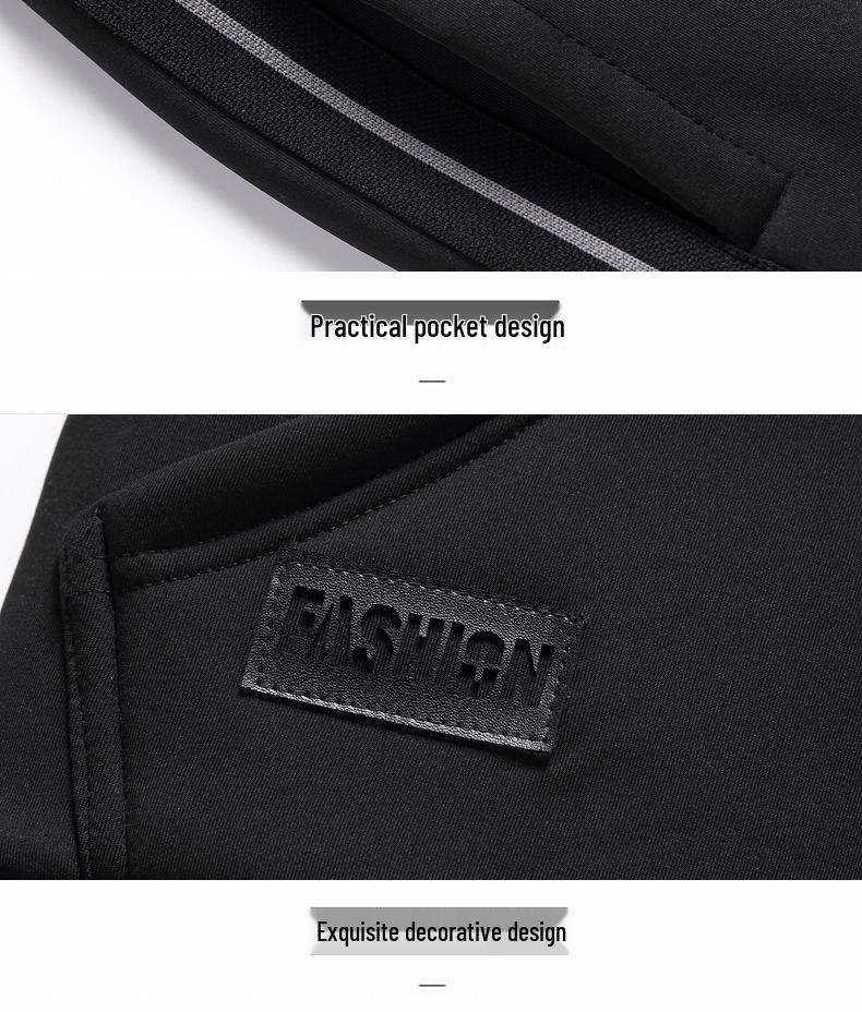 Plus Size Trendy Lambswool Hooded Jacket & Trousers Set for Fall/Winter