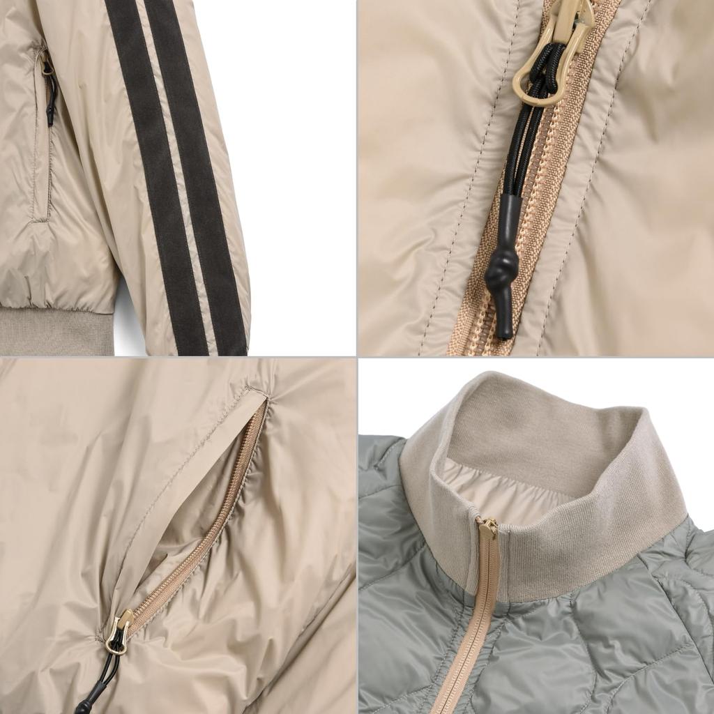 Taion Unisex Japan Special Track Down Jacket JK13JS Gray Beige Size L (Gray),