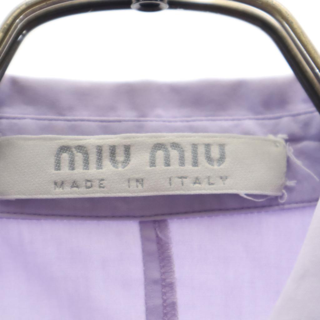 MIUMIU Made In Italy Long Sleeve Cotton Shirt 38 Purple Women Used