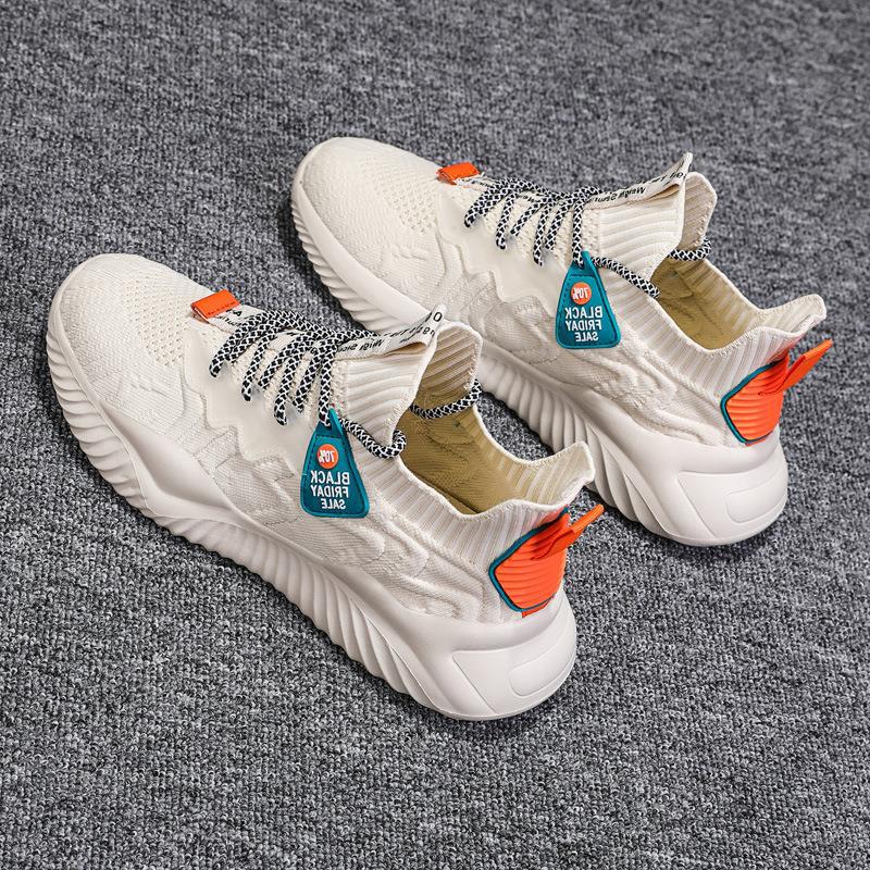 Frühlings- und Sommer-Herrenschuhe Koreanische Version von modischen Freizeitschuhen Low-Top vielseitig Ein-Pedal Fliegenstrick atmungsaktiv Herren-Sportschuhe