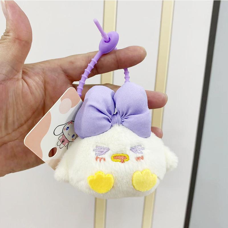 Bowtie Plush Adorable Chick Keychain Cute Cartoon Backpack Doll Accessory