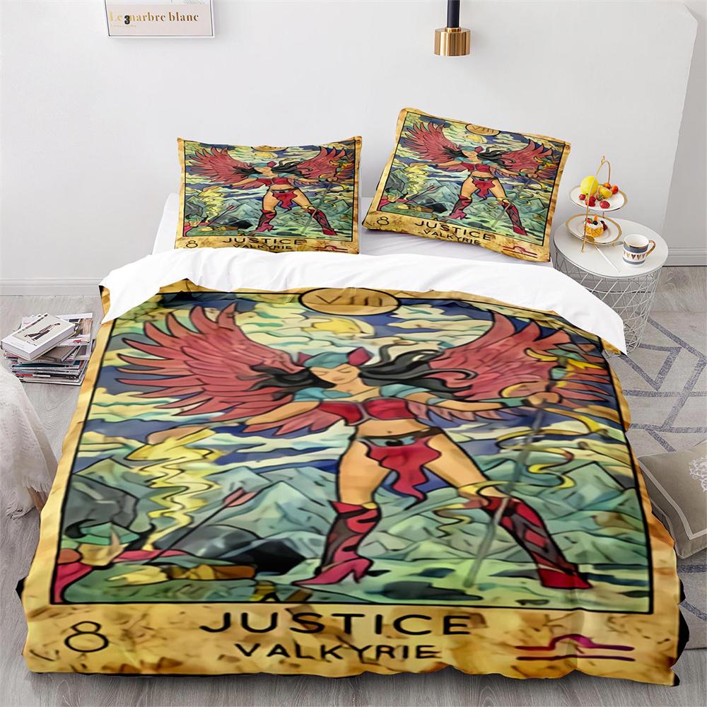 Mysterious Tarot Duvet Cover Set with Pillowcase Queen King Size Polyester Comforter Cover Fortune-Telling Element Tarot Card
