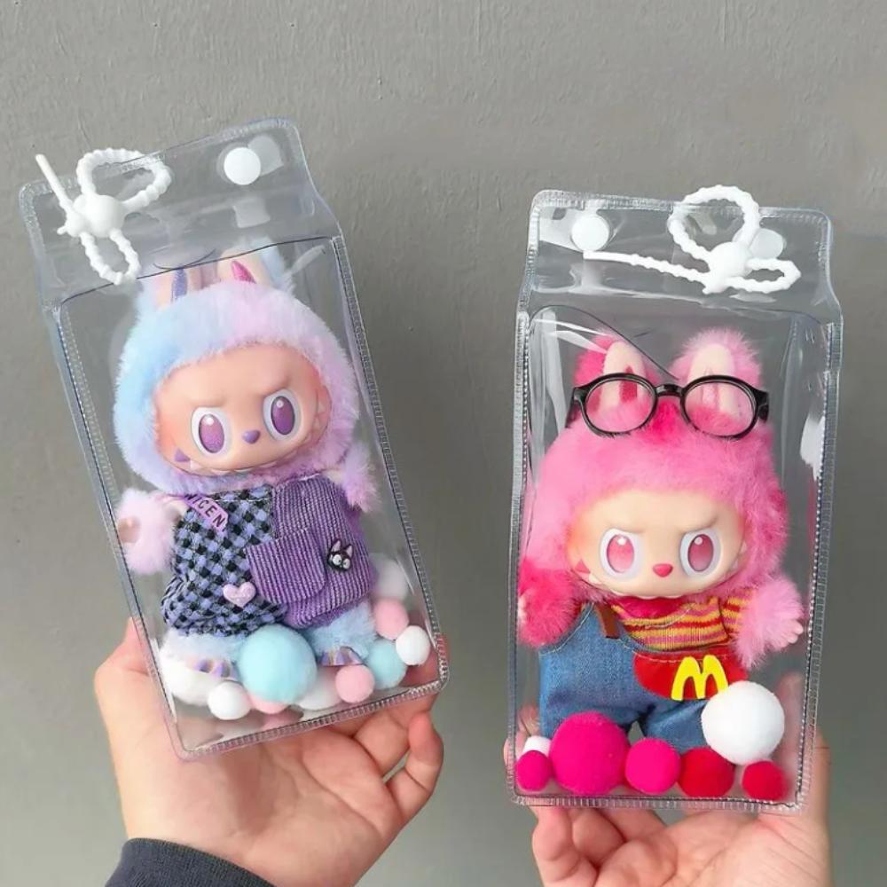 

Outgoing 17cm Labubu Doll Bag PVC Labubu Doll Storage Bag Labubu Display Bag Doll Accessories 14cm