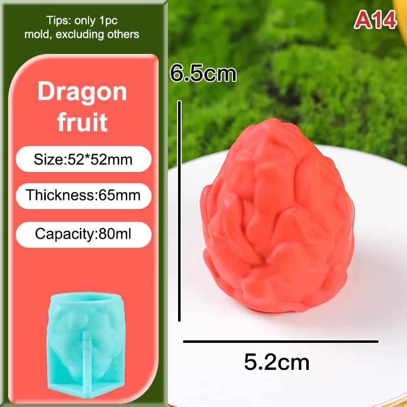 

M-Food-Safe Fruits Ice Cream Mold 3D Strawberry Mango Peach Design Easy Release Cake, Chocolate, Jelly, Soap Mold DIY