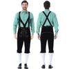 Men's German Bavarian Oktoberfest Costume Set Long Sleeve Plaid Shirt with Suspenders Pants, 2-Piece Outfit
