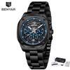 BENYAR Fashion Men Quartz Watch Stainless Steel Strap Retro Sports Watches For Man Calendar Luminous Waterproof Reloj Hombre