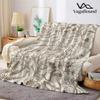 Beige Garden Flannel Blanket Warm Soft Halloween Christmas Couch Warm Cozy Decorative Decor Gift for All Season