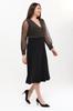Women's Big Size Dress Medium Size Double Breasted Collar Sleeves Tulle Dress