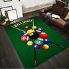 Billiard Tournament Design with Colorful Balls Non-slip Rug Suitable for Living Room and Bedroom Sofas Sofas
