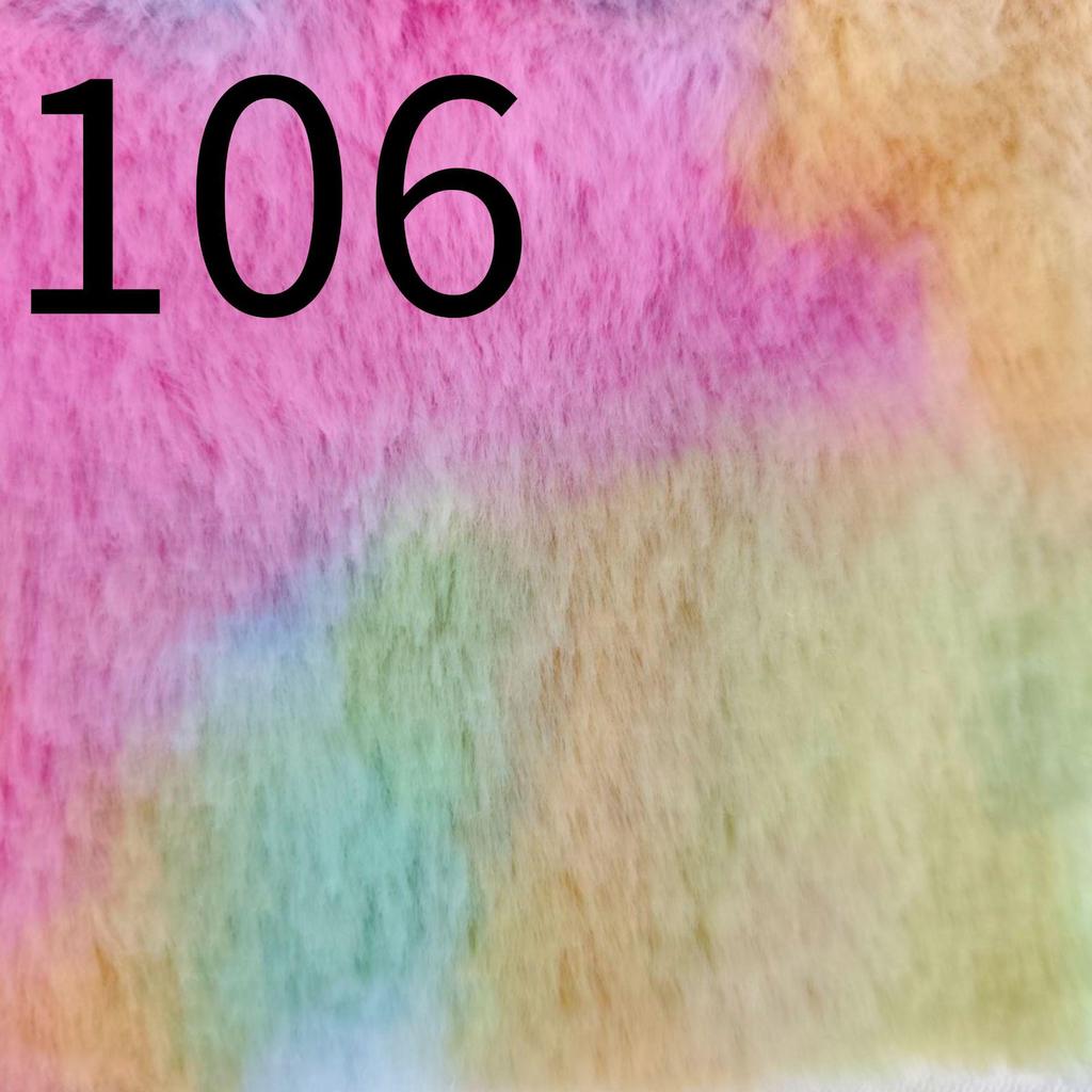 Colorful Tie-Dye Rabbit Fur Print Plush Fabric, 10mm - Ideal for Toy and Clothing Design