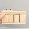 Natural Wood Dollhouses Kitchen Cabinet Miniature Furniture Model Figurine For Realistic Scene Display Arrangement