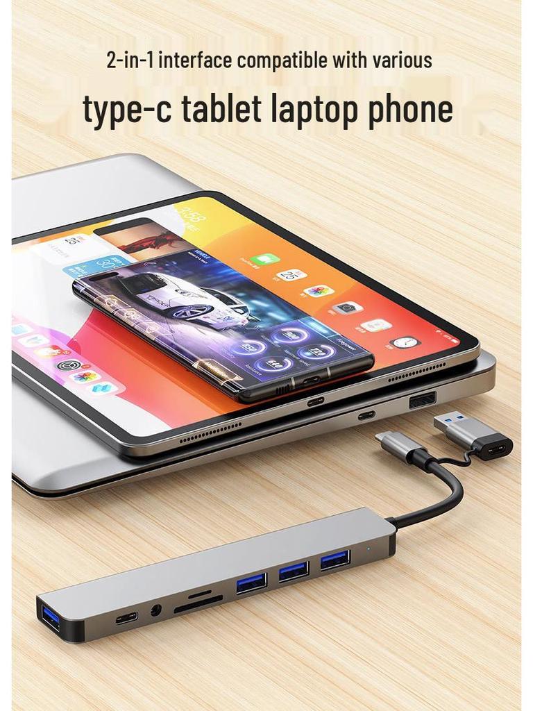 USB-C Expansion Dock: 7-in-1/8-in-1 Laptop, Tablet, Phone Hub Converter