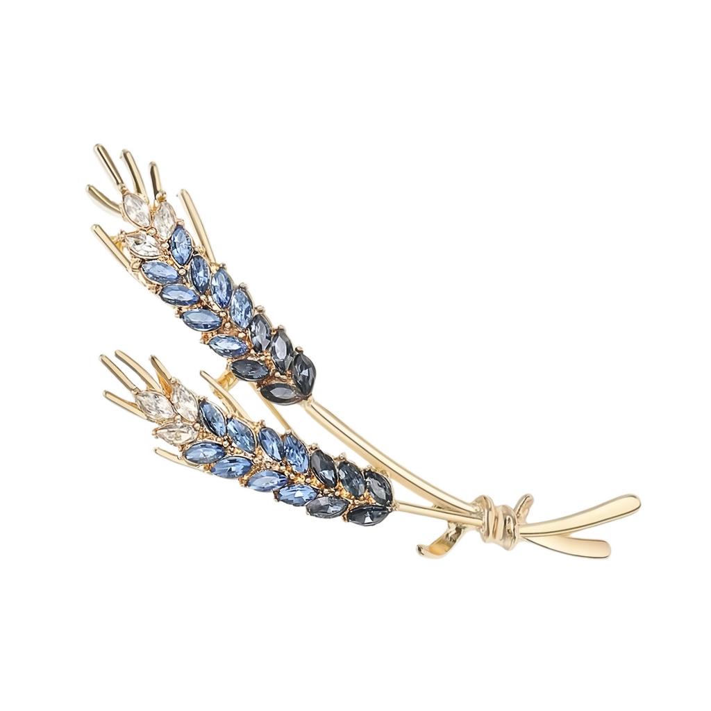 Korean Exquisite Wheat Ear Brooch High-end Women's Versatile Crystal Corsage Design Sense Pin Suit Accessories