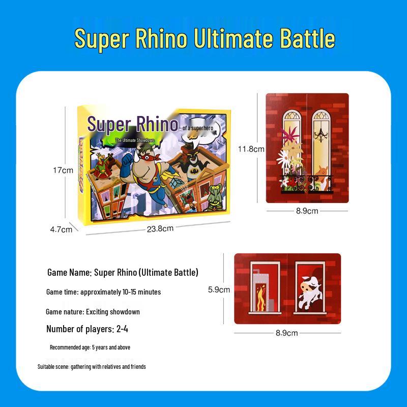 Super Rhino 3D Stacking Game for Kids and Families: Educational, Parent-Child Board Game for 2-4 Players