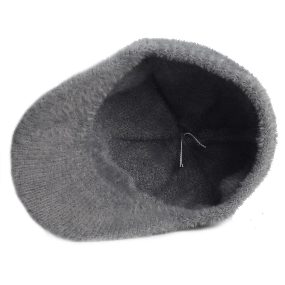 Thickening Fluffy Baseball Cap Keep Warm Fluff Hat New Knitted Hat