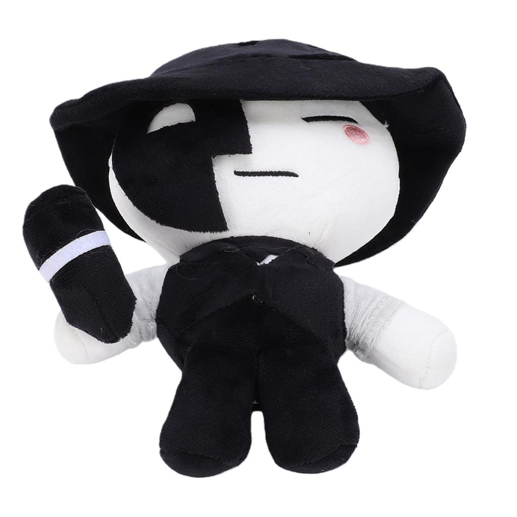 7.9 Inch Artful Plush Soft Stuffed Game Collectible Doll Black White Gaming Character Stuffed Plush Toy