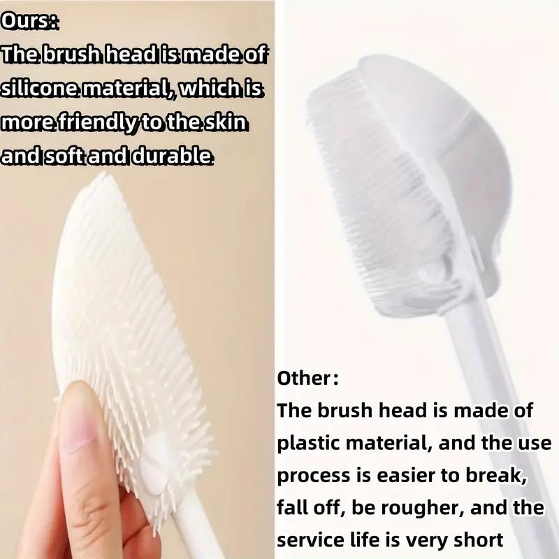 New Silicone Cup Brush Folding Brush Head Long Handle Glass Cleaner White Kitchen Cleaning Tool Drink Bottle Cleaning Brush