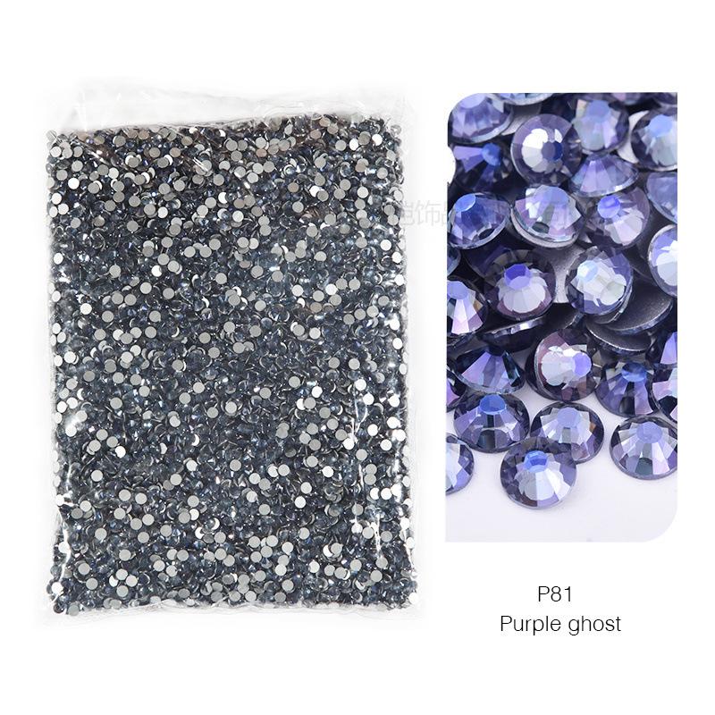 P72-180 Glass Nail Art Large Bag Flat Bottom Diamond, Silver Plated Diy Diamond Jewelry Accessories Mobile Phone Case Rhinestone Accessories
